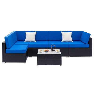 

Ktaxon 7pcs Outdoor Patio Garden Rattan Furniture Sectional Wicker Sofa Set