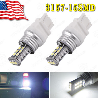 

4Pcs Pure White 3157 3156 High Power 60W ParkingTail Brake Stop LED Light Bulbs