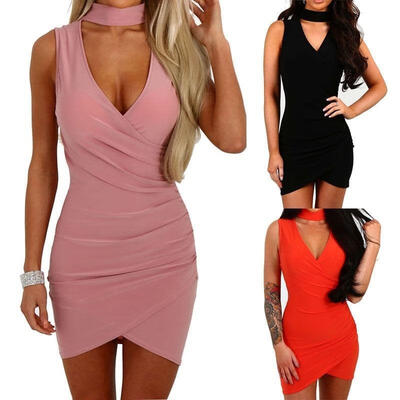 

Womens Bandage Bodycon Sleeveless Evening Party Cocktail Club Short Mini Dress