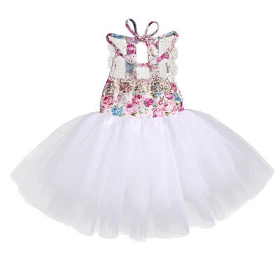 

Newborn Baby Kids Girls Clothes Tulle Tutu Floral Dress Summer Lace Backless Princess Dresses