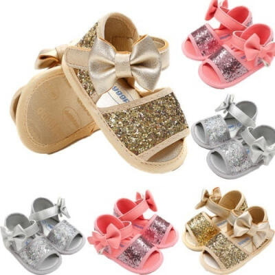 

Baby Infant Kids Girl Soft Sole Crib Shoes Toddler Summer Pram Sandals 0-18M