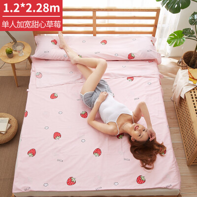 

Banjeni cotton travel dirty sleeping bag sheets hotel across dirty sheets sleeping bag single double widened portable travel anti-dirty sleeping bag sheets sweetheart strawberry 120228cm