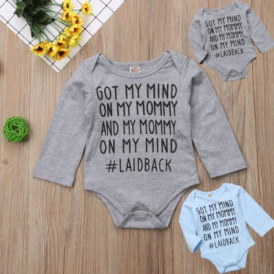 

Cute Newborn Baby Boy Girl English Letters Printed Romper Jumpsuit Bodysuit Clothes