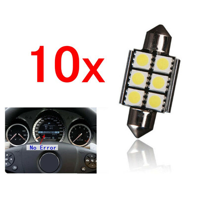 

10x 39MM C5W 6SMD 5050 White LED Car Dome Interior Light Festoon Bulbs Lamp 12V