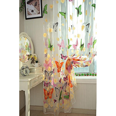 

1 PCS Butterfly Print Sheer Window Panel Curtains Room Divider New