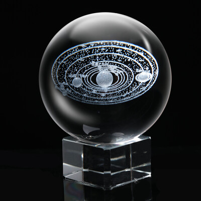 

Laser Engraved Solar System Crystal Ball 3D Miniature Planets Model