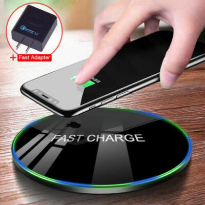 

Fast Charging Qi Wireless Charger for Samsung Galaxy S8 S9 Plus S7 Edge Note 8 X