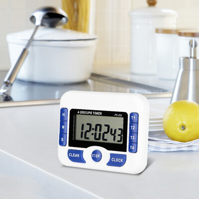

Digital 4-Channel Independent Group Timer Countdown Magnetic Kitchen Cooking Clock Countdown Timer4-Channel Timer