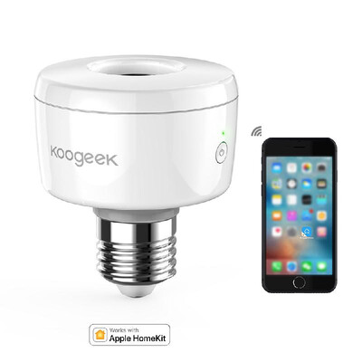 

Koogeek Wi-Fi Enabled Smart Socket For E26 Light Bulb Adapter Works with Apple HomeKit Support Siri Voice Control