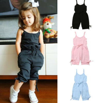 

UK Sweet Baby Girl Pure Color Bow Romper Bodysuit Jumpsuit Outfit Clothes