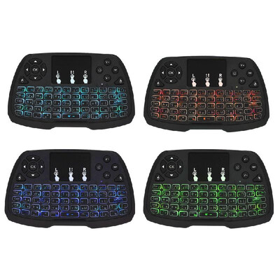 

Spanish Version Backlit 24GHz Wireless Keyboard Touchpad Mouse Handheld Remote Control 4 Colors Backlight for TV BOX Smart TV PC