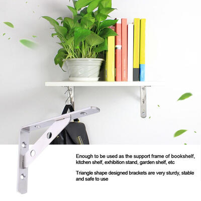 

Greensen 1 Pair Stainless Steel -Shaped Wall-Mounted Shelf Brackets Support Frame Home Hardware Wall Shelf SupportShelf Bracket