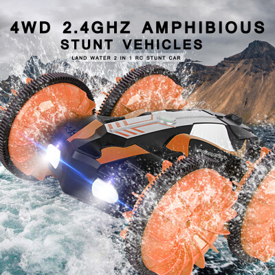 

LH-C013 RC Car RC Boat Truck 4WD 24Ghz Amphibious Stunt Vehicles Land Water 2 in 1 RC Stunt Car Toy for Child