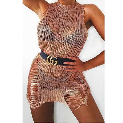 

Womens Knitt Fishnet Mesh Bikini Cover Up Bathing Summer Beach Swimwear Swimsuit