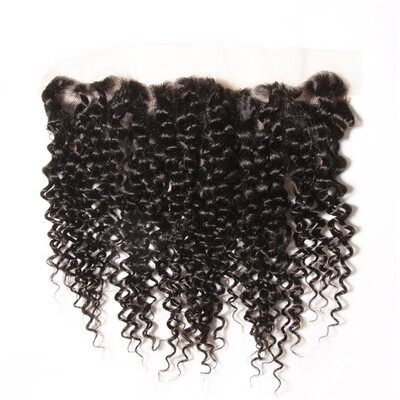 

UNice Peruvian Curly Virgin Human Hair Lace Frontal Closure with Pre-plucked 10-20