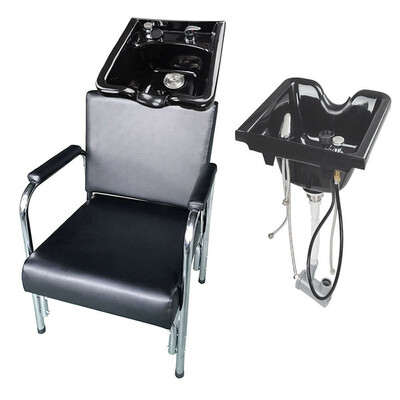 

Ktaxon Shampoo Bowl&Chair Combo 05L Height Adjustable Hair Backwash Basin Bowls Sink with Recline Salon Barber Chair