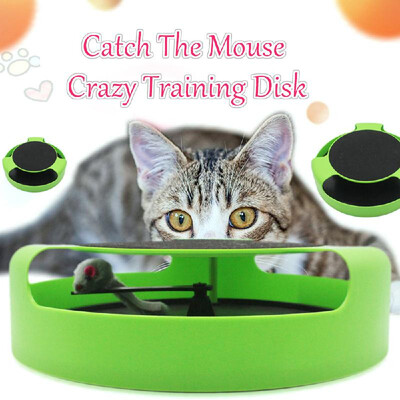 

Cat Interactive Motion Toy Catch The Mouse Crazy Training Disk Catch Moving Mouse Kitten Claw Care Scratching Mat Pad Toy