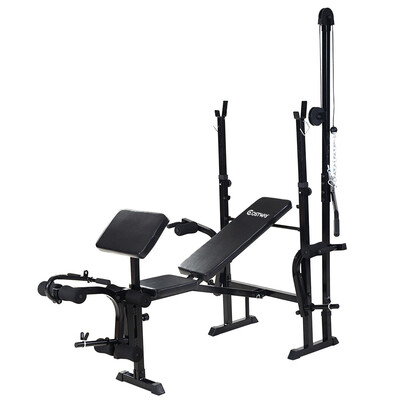 

Adjustable Weight Lifting Flat Bench Rack Set Fitness Exerciser