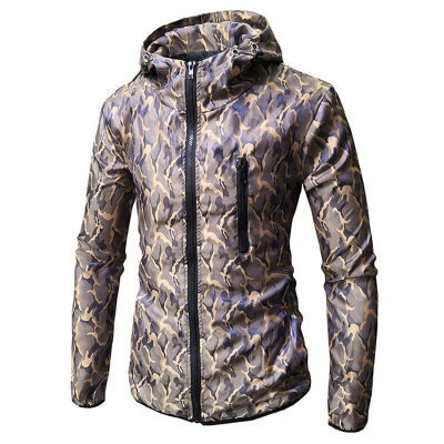 

Mens Long Sleeve Camo Zip Hoodies Outwear Sweatshirt Top Jacket Blazer Coat