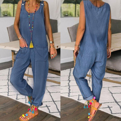 

Starmoon European And American Solid Color Casual Large Size Women Jumpsuit