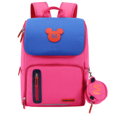 

Disney Schoolboys Schoolbags 1-3-5 Years Boys&Shoulders Mickey Korean Casual Kids Backpack SM11751 Rose Red Large