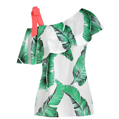 

Starmoon Women Summer Printing Cold Shoulder Short Sleeve Shirt Casual Tunic Tops Blouse