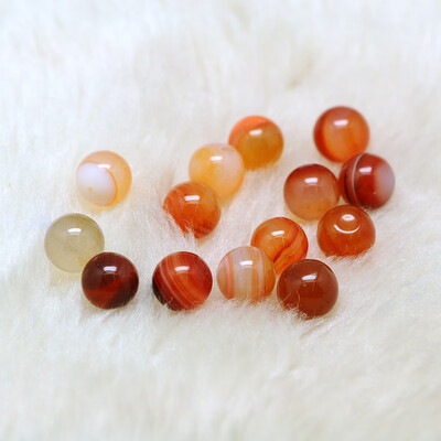 

Half Drilled Round Natural Carnelian Beads Dyed & Heated 8mm Hole 1mm