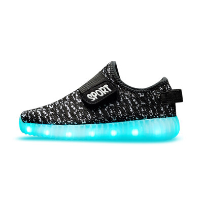 

Children Shoes With Light Boys And Girls Casual LED Shoes Kids LED Light Up USB 7 Colors Kids air mesh Shoes 25-37