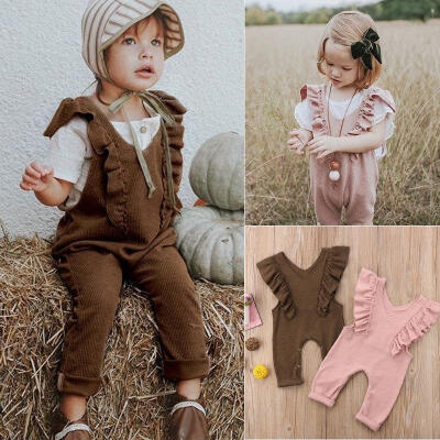 

Fashion Toddler Kids Baby Girls Ruffle Romper Jumpsuit Overalls Loose Pants Bodysuit Outfits 0-6Y