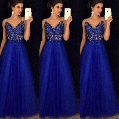 

Women Formal Wedding Bridesmaid Long Evening Party Ball Prom Gown Cocktail Dress