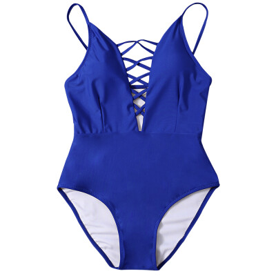 

Sexy Spaghetti Strap Criss Cross Hollow Out Pad Backless Swimsuit for Women