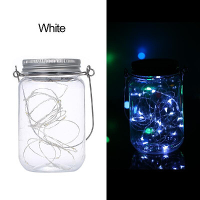 

Mason Jar Solar Lantern Lights Waterproof 20LEDs Lid Lamp Starry Fairy Light Creative Copper Wire String Outdoor Decor Patio Garde