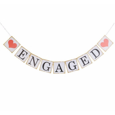 

FUNNYBUNNY Wedding Laqila Flower ENGAGED Engagement Banner Lahua Wedding Decoration Flag Shooting Props