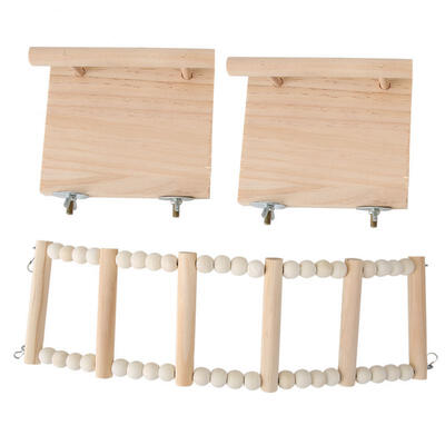 

Greensen Pet Bird Hamster Parrot Toy Climbing Ladder with Double Stand Platform