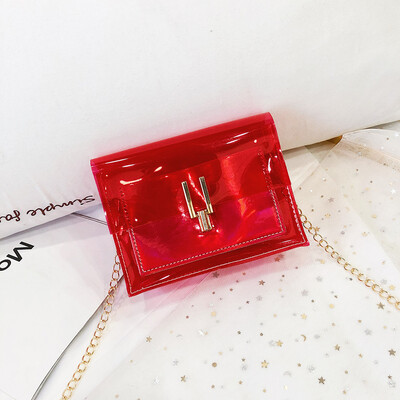 

Tailored Women Jelly Transparent Bag Square Package Super Chain Messenger Bag