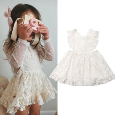 

Summer Kids Toddler Baby Girl Lace Party Princess Dress 1-5T