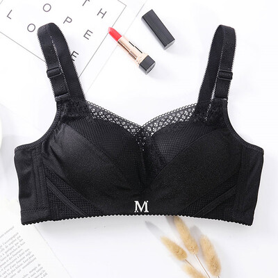 

LAXJOY Langyue underwear female thin section no steel ring underwear bra anti-light gathering adjustable bra LNWX189268 black 34B