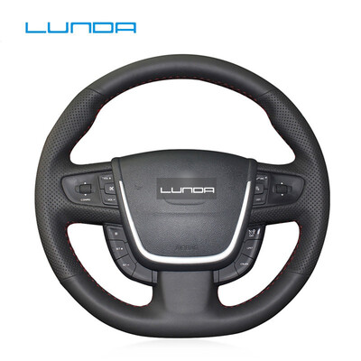 

LUNDA Leather Hand-stitched Car Steering Wheel Cover for Peugeot 508 2011-2008 508 SW 2011-2008 Interior accessorie