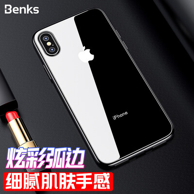 

Benks Apple iPhoneXs Max Mobile Phone Case Cover All-inclusive Drop Arc Transparent Phone Case Slim Plating TPU Silicone Soft Shell Gold