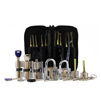 

LOCKMALL 7-piece Transparent Lock 24-piece Single Hook Unlocking Tool Set