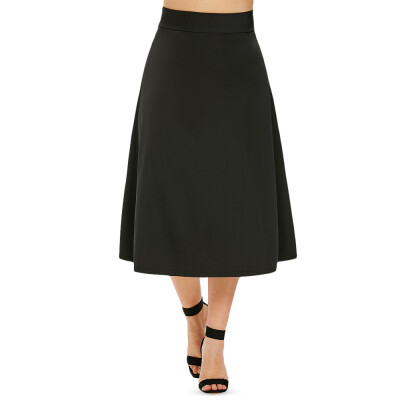 

Plus Size Zip Up High Waist Skirt