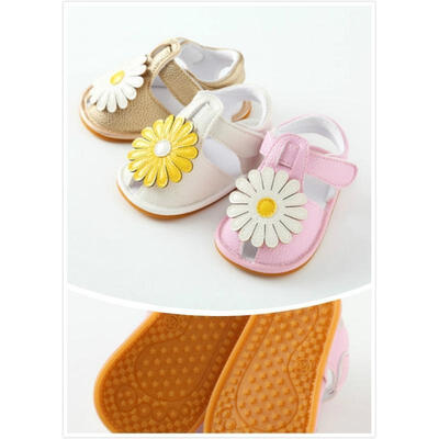 

Crib Shoes Girls Anti-slip Sun Flower Sandals Shoes