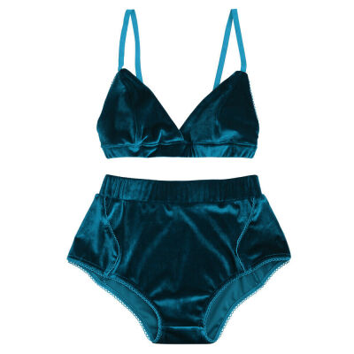 

UK Womens Velvet Bikini Set Padded Bandage Swimsuit Beach Bathing Swimwear Bra