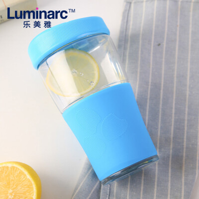 

Luminarc tempered glass cup high temperature water with colorful sports accompanying cup drinking cup blue J9993