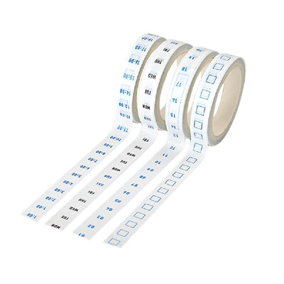 

4 RollsSet 8mm5m Self Adhesive Tapes Date Week Time Grid Washi Paper Tapes Decorative Stationery Masking Tape Planner Sticker