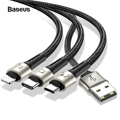 

Baseus All in One USB Cable iphone Type-c Micro-USB Port Mobile Phone Data Cable for iphone XS XR XS Max Samsung S10 S9 HuaWei