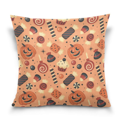 

ALAZA Throw Pillow Cover 16 X 16 inch Christmas Gift Cushion Cover with Halloween Pattern Printed Pillowcase