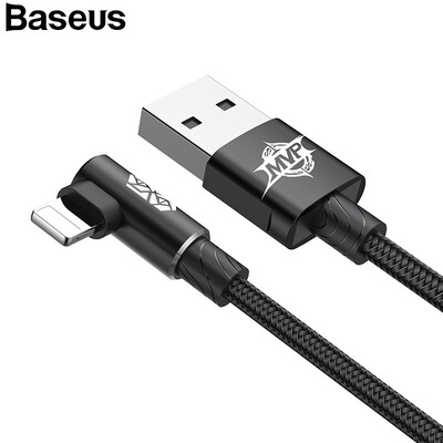 

Baseus USB Lightning Cable For iPhone XS XR XS Max MVP Elbow USB Lightning Cable For Iphone X 8 7 6s 5 Fast Charging Data Cable