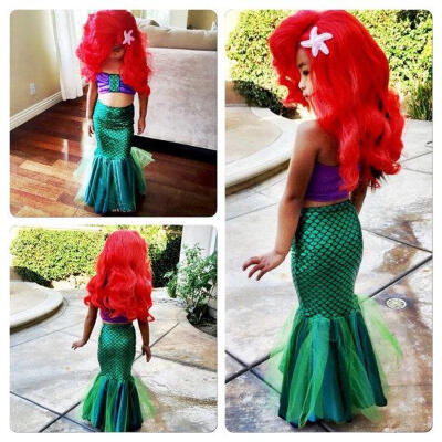 

Baby Girls Little Mermaid Set Costume Bikini Swimwear Swimsuit Outfits Dress 2-7Y