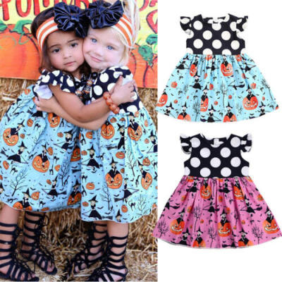 

UK Kid Baby Girls Cotton Pumpkin Party Prom Princess Pageant Wedding Fancy Dress